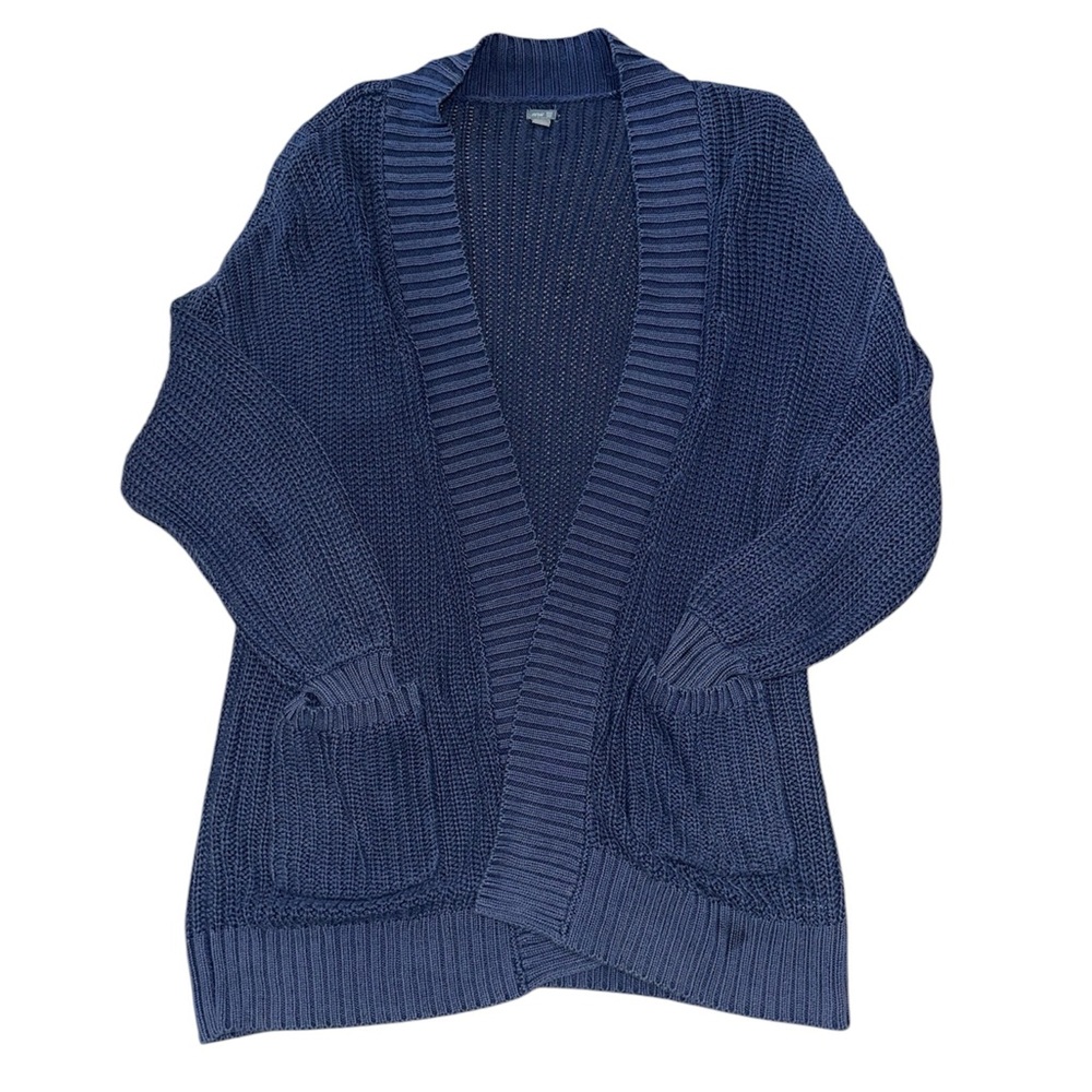 aerie Navy Blue Open-Front Chunky Knit Cardigan
